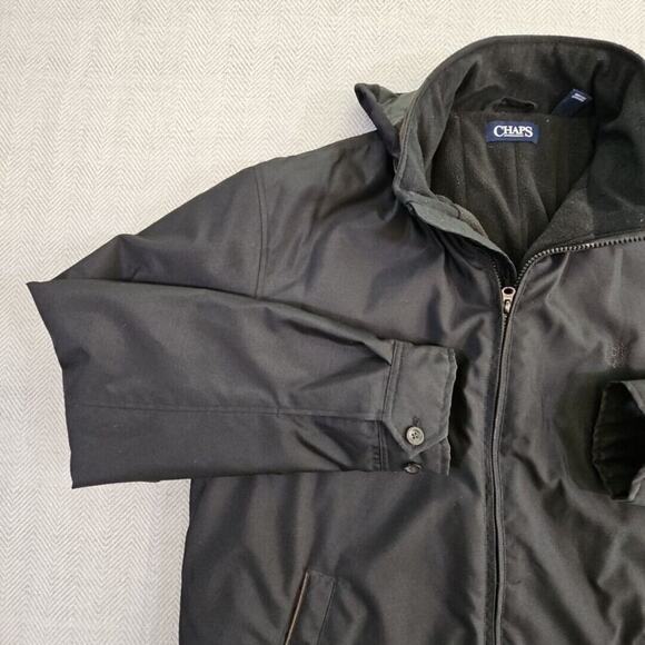 Chaps Heavy Coat Men's XL Navy Full Zip Stow-Away Hoodie Fleece Lined Drawstring - Picture 9 of 16